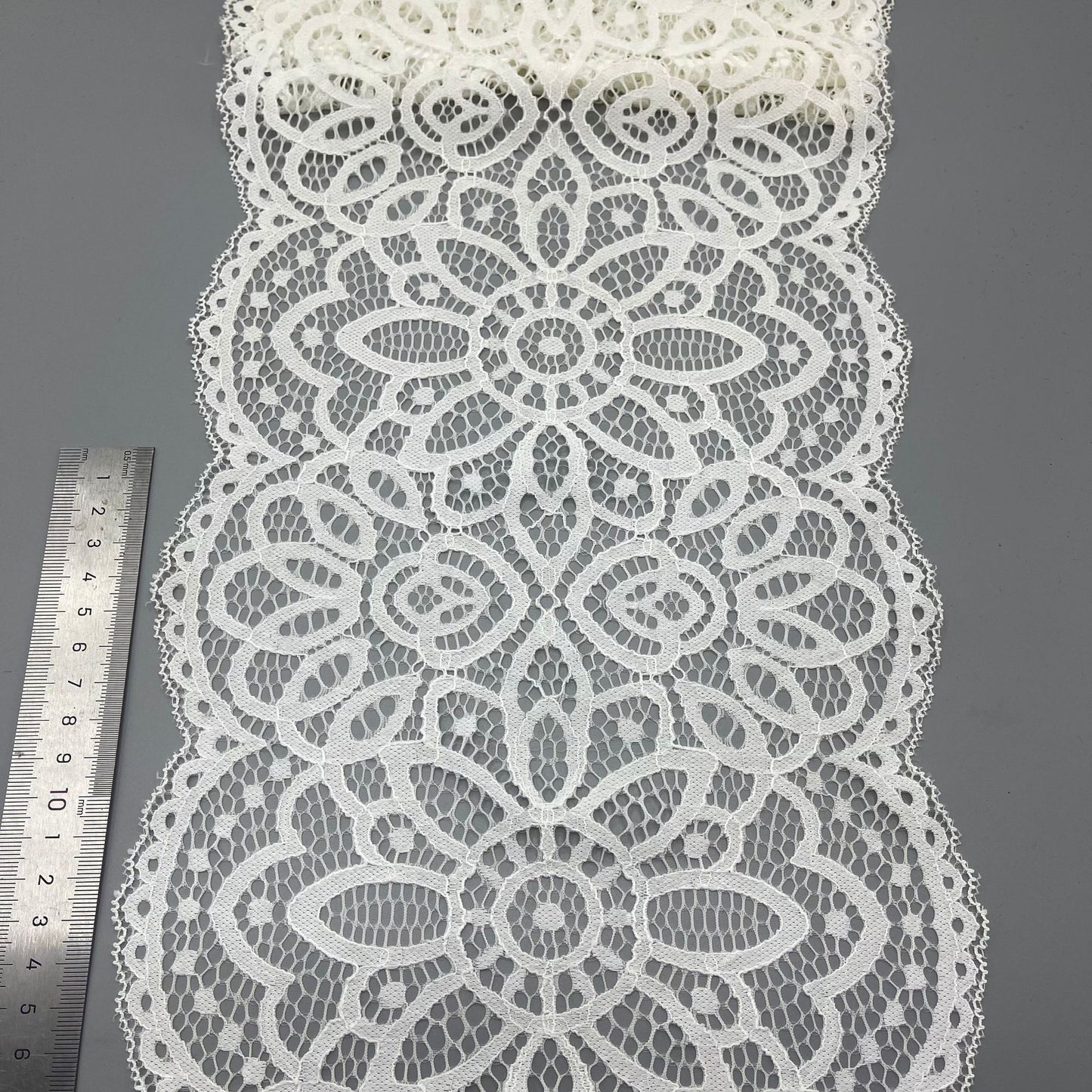 freedombeauty|21CM Handmade Elastic Lace Trim White Wedding Dress Hollow Lace Nylon DIY Clothing Accessories