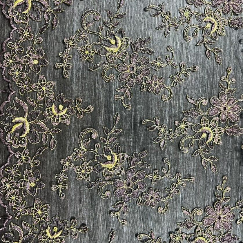 Freedombeauty | in Stock Vintage Lace Black Background Pink Gold Computer Embroidered Lace Clothing Accessories