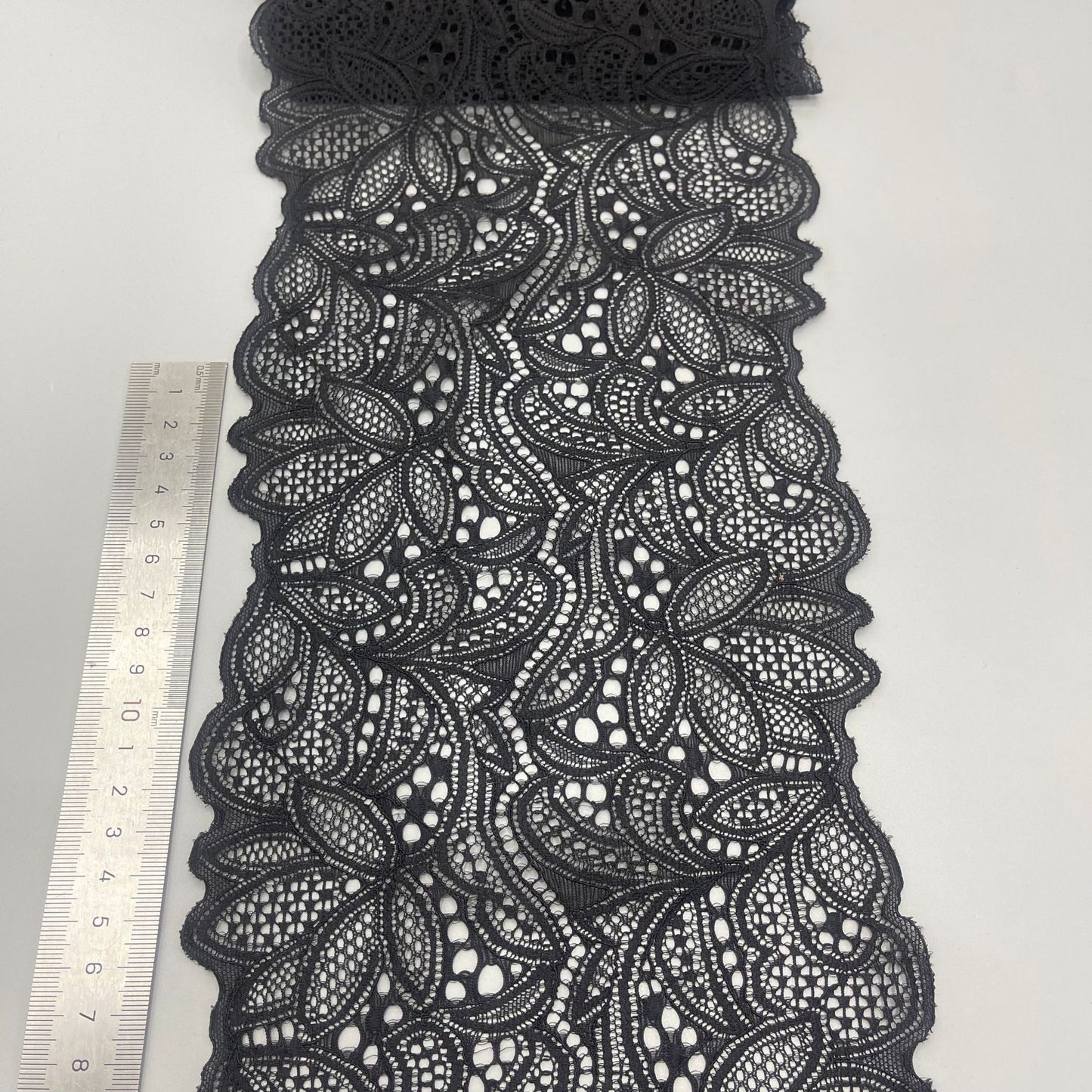 freedombeauty|16CM Lace Trim Elastic Lace Trim Rose Flower Shape Dense Pressed Yarn Accessories