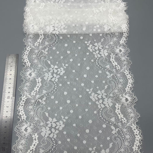 freedombeauty|24cm Elastic Eyelash Soft Nylon Spandex Black and White Sock Decoration Elastic Lace Trim