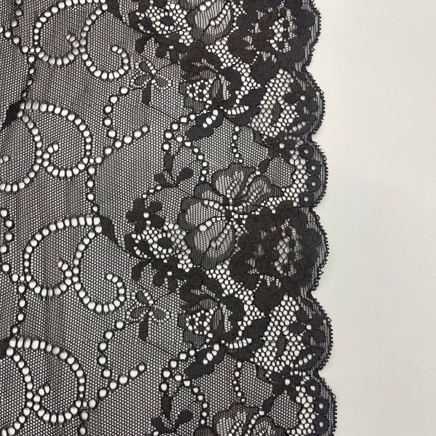 freedombeauty|24cm Lace Trim DIY Handmade Lingerie Wide Lace Trim Accessories Wavy Hem Wedding Dress Decoration