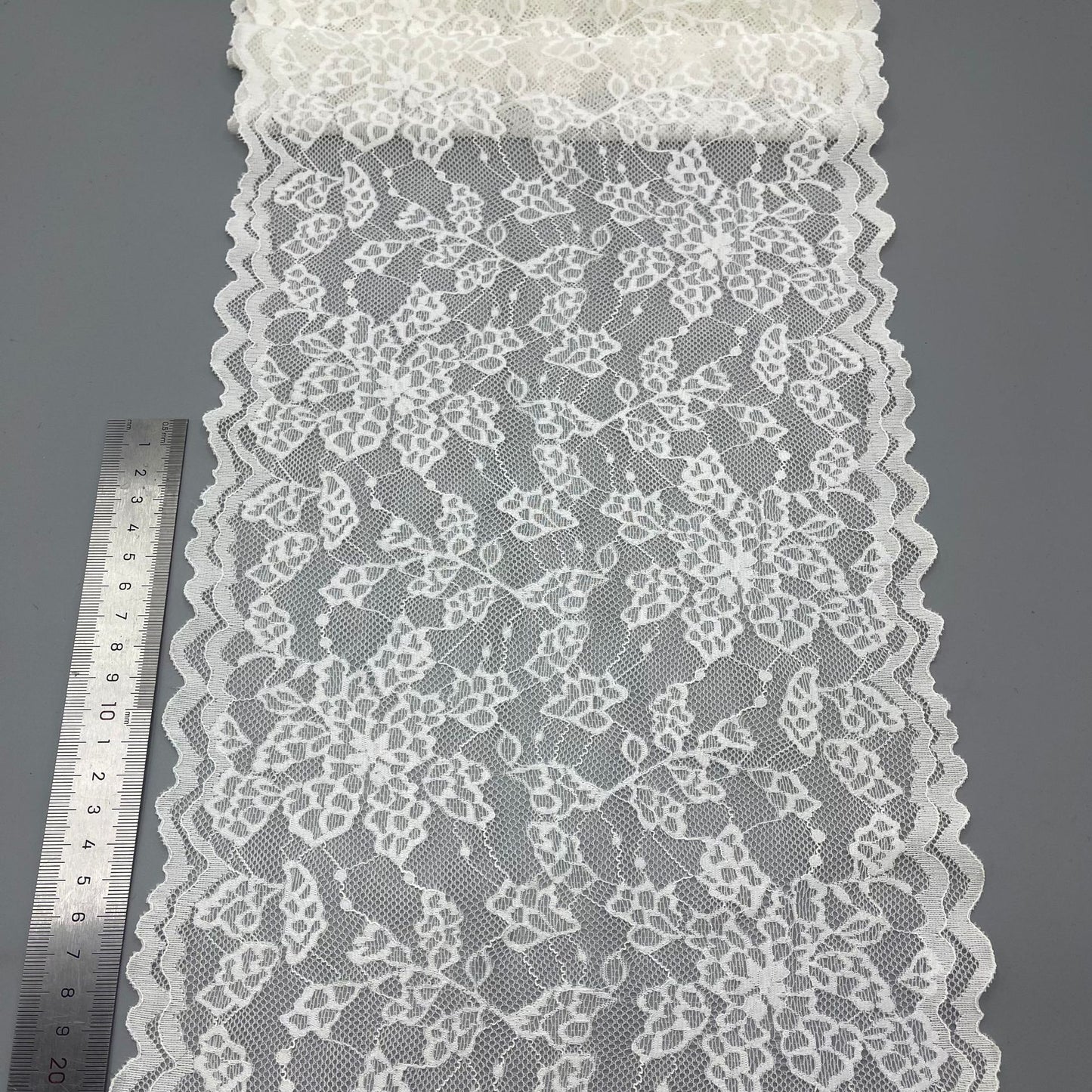 freedombeauty|24cm White Elastic Hollow Lace Trim Clothing Accessories Handmade Collaboration