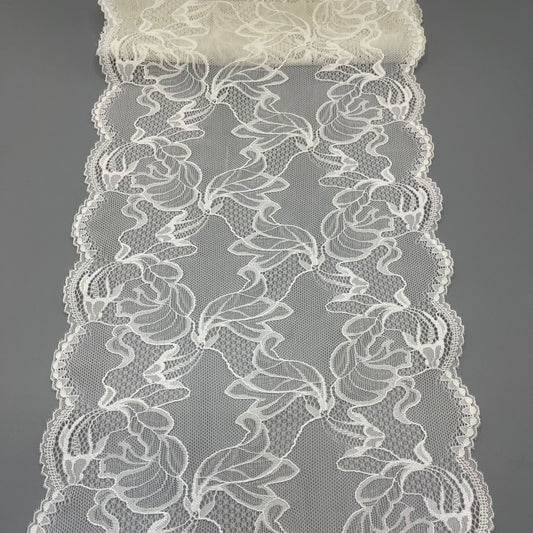 freedombeauty|23CM Handmade Wedding Dress Accessories White Elastic Lace Trim Hollow Design DIY Hollow Lace Trim