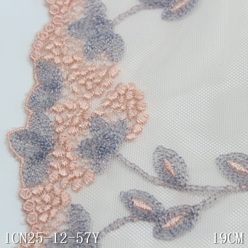 【1pack】-freedombeauty|Two-Color Mesh Single-Sided Pastoral Style Leaf Embroidery Lace Trim Curtain Sofa Cushion Lace Trim DIY Accessories