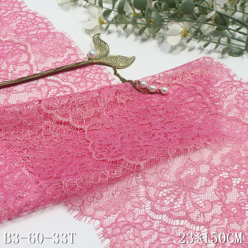 freedombeauty|Multicolor Double Wave Center Vintage Flower Non-Elastic Eyelash Lace Trim Clothing Home Textile Lace Trim Accessories DIY
