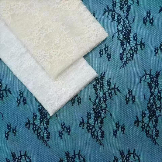 freedombeauty|Non-Elastic Cotton Lace Fabric with Cut Threads, Floral Hollow Mesh Clothing Accessories, Underwear Composite Children's Wear