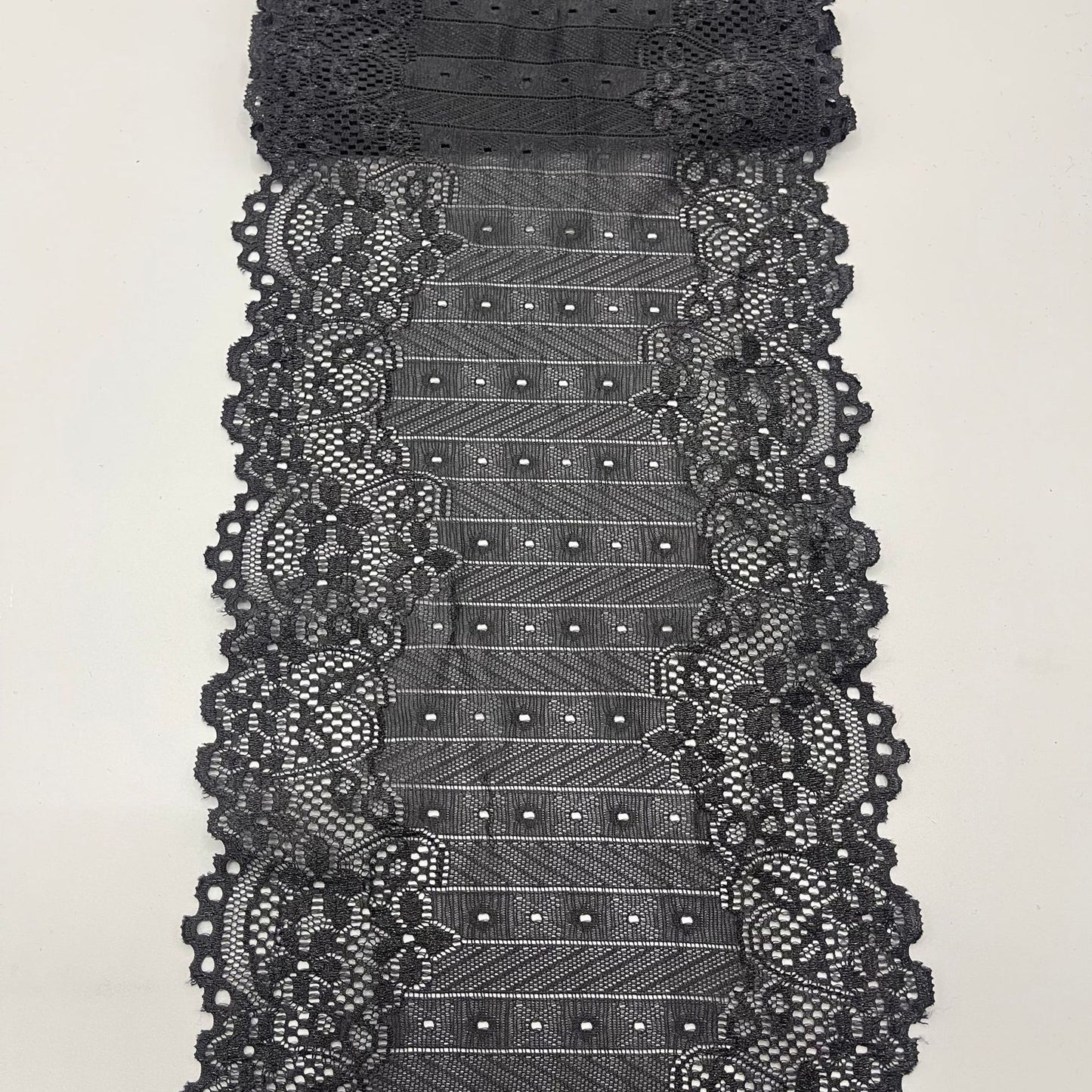 freedombeauty|19cm Elastic Lace Handmade Wedding Dress Accessories White Hollow Nylon Lace Trim Decoration Parts