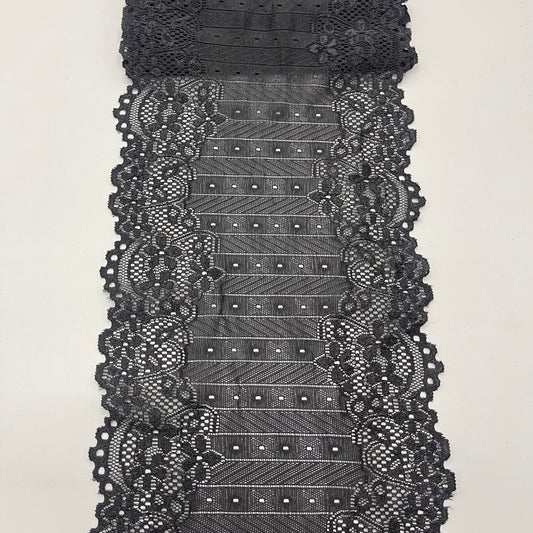 freedombeauty|19cm Elastic Lace Handmade Wedding Dress Accessories White Hollow Nylon Lace Trim Decoration Parts