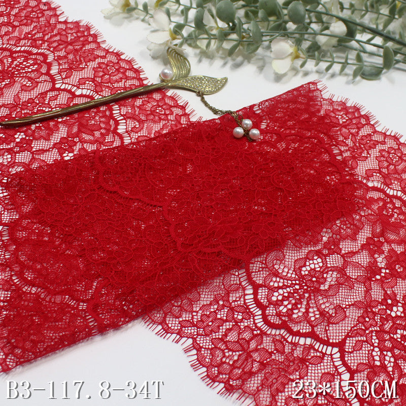 freedombeauty|Multicolor Double Wave Center Vintage Flower Non-Elastic Eyelash Lace Trim Clothing Home Textile Lace Trim Accessories DIY