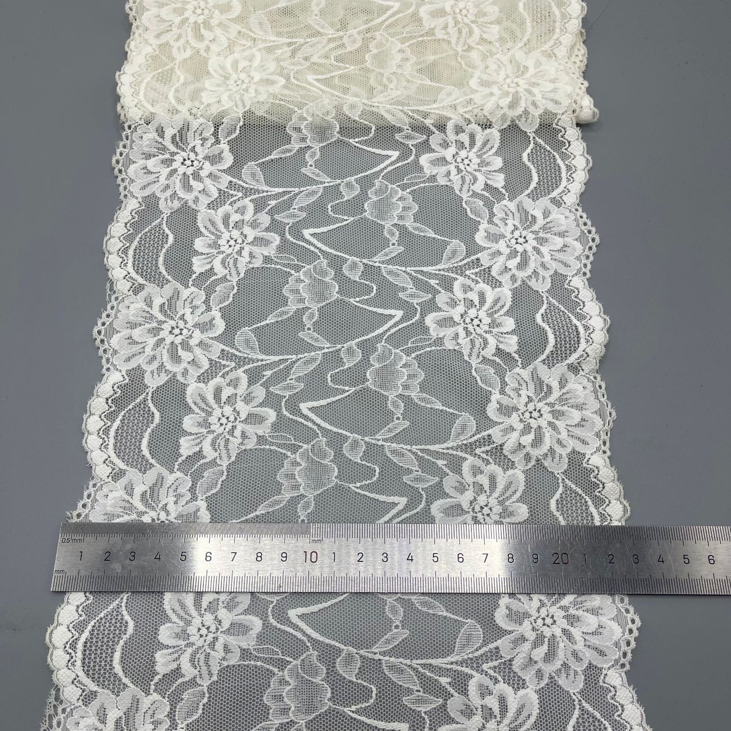 freedombeauty|22cm Elastic Lace Nylon Wedding Dress Accessories White Hollow Lace Handmade Lace Custom Accessories