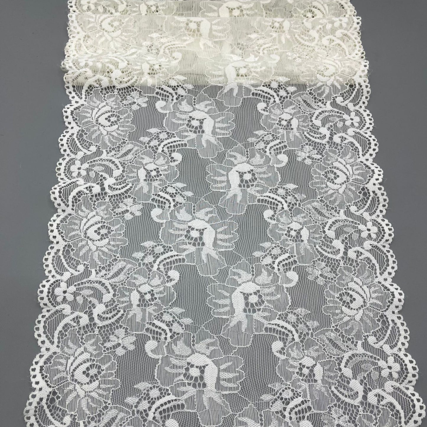 freedombeauty|24CM Lace Elastic Pressed Gauze Trim Nylon Silk Lingerie Neckline, Hem Trim Decoration