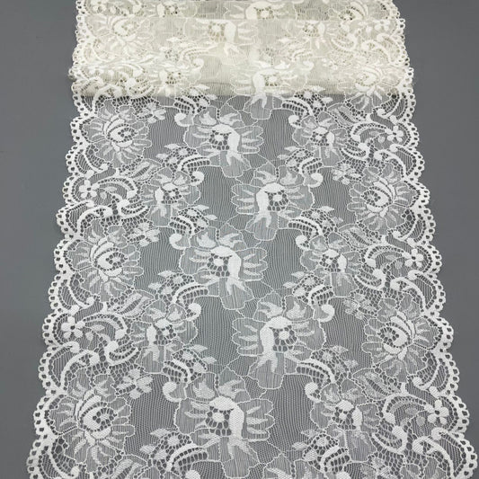 freedombeauty|24CM Lace Elastic Pressed Gauze Trim Nylon Silk Lingerie Neckline, Hem Trim Decoration