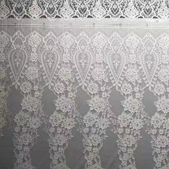 freedombeauty|Hot-Selling Cotton Lace Fabric Soft Skin-Friendly High Elasticity Classic Pattern Women's Wedding Dress Skirt Lace Fabric