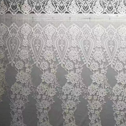 freedombeauty|Hot-Selling Cotton Lace Fabric Soft Skin-Friendly High Elasticity Classic Pattern Women's Wedding Dress Skirt Lace Fabric