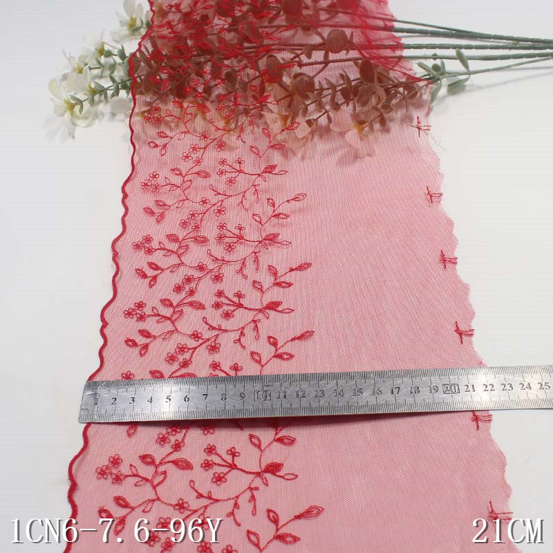 【1pack】-Freedombeauty | Two-Color Mesh Ancient Style Unilateral Small Flower Embroidery Lace DIY Curtain Sofa Cushion Lace Accessories