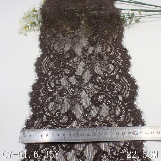 freedombeauty|Multicolor Double-Sided Wavy Thread Elastic Eyelash Lace Trim Performance Costume Curtain 22cm Lace Trim Accessories