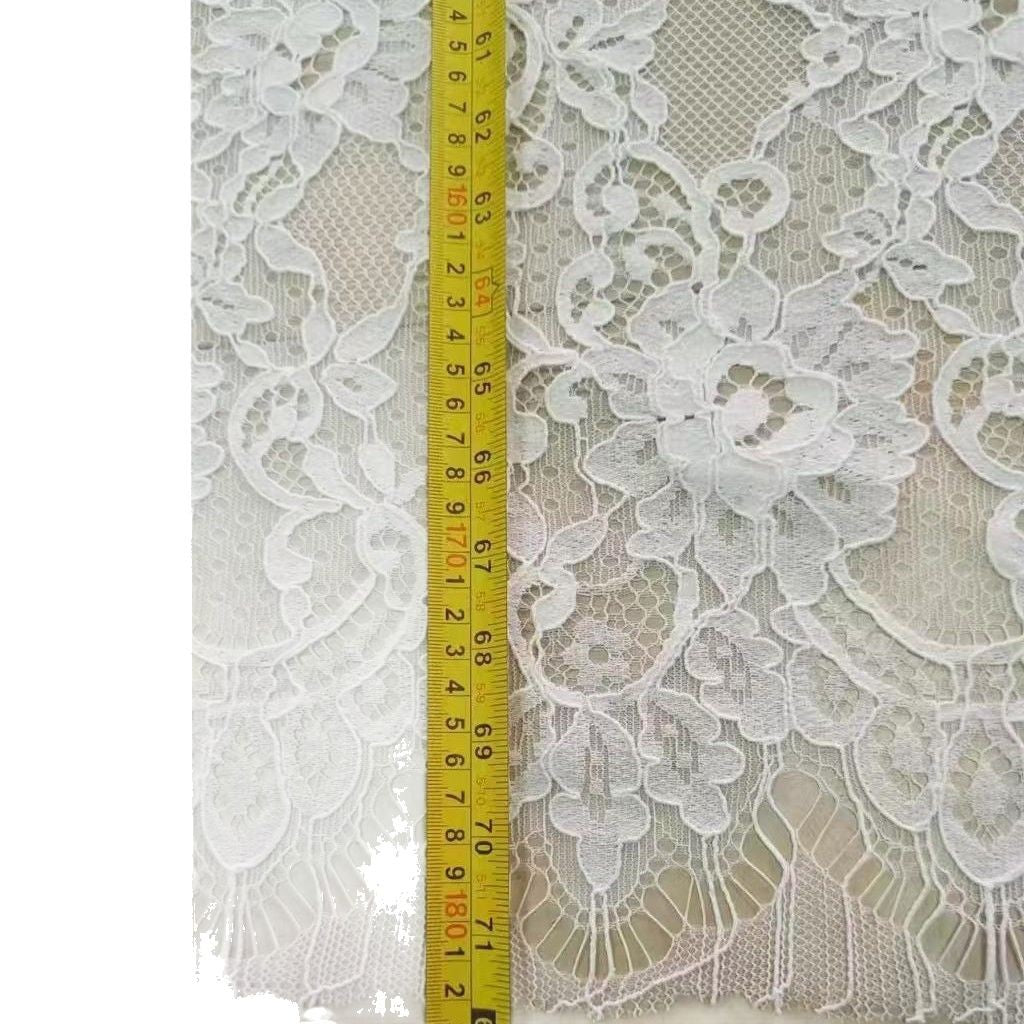 freedombeauty|Nylon Cotton Thread Large Floral High-end Lace Fabric Women's Clothing Dress Lace Accessories Full Width Wedding Dress