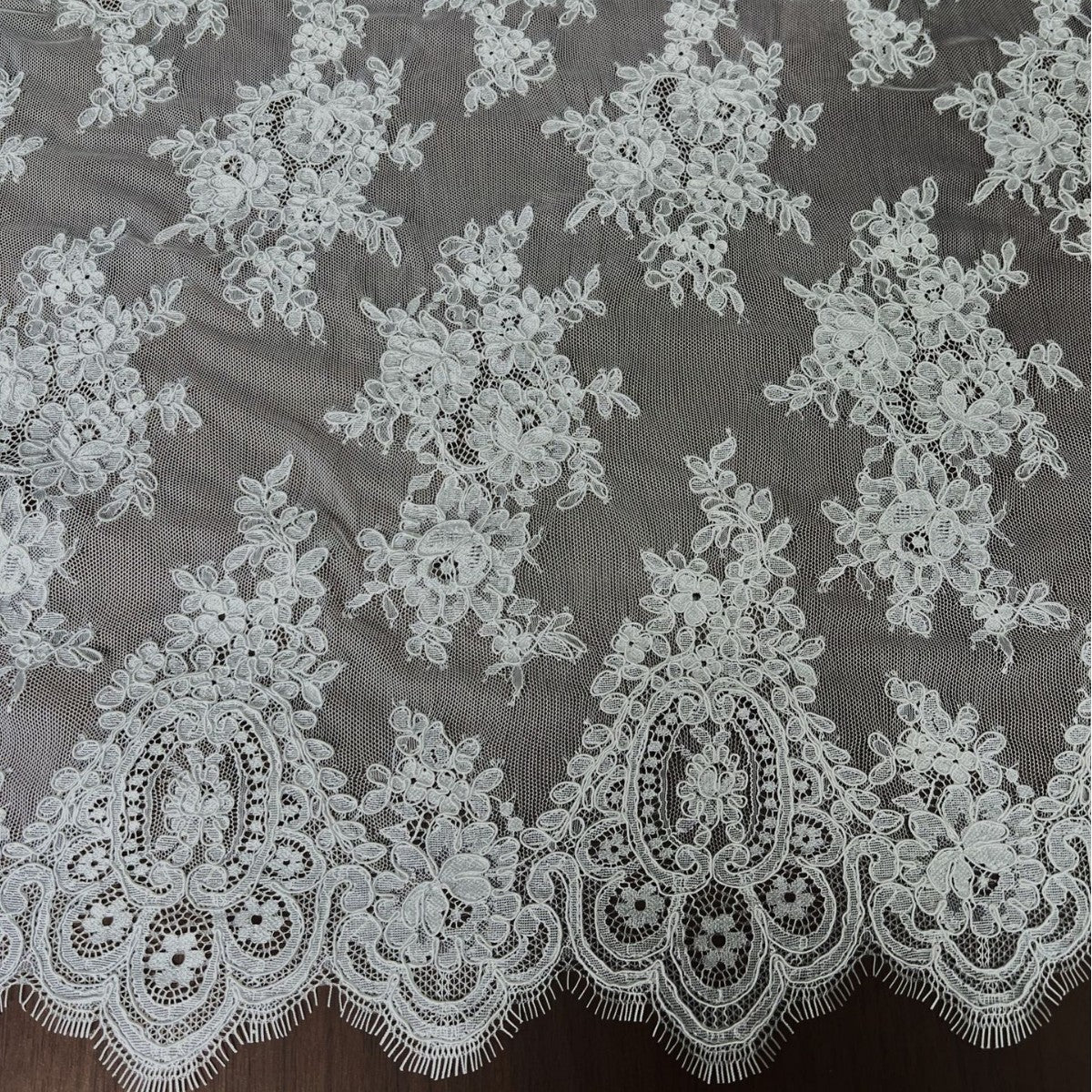 Freedombeauty | in Stock I Car Bone Thread Eyelash Lace Fabric Wedding Dress Material Starting from One Piece