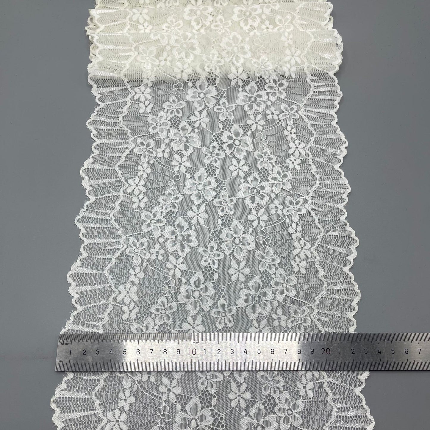 freedombeauty|18cm White Elastic Lace Trim Handmade Hollow Lace Wedding Dress Decoration Material Lace