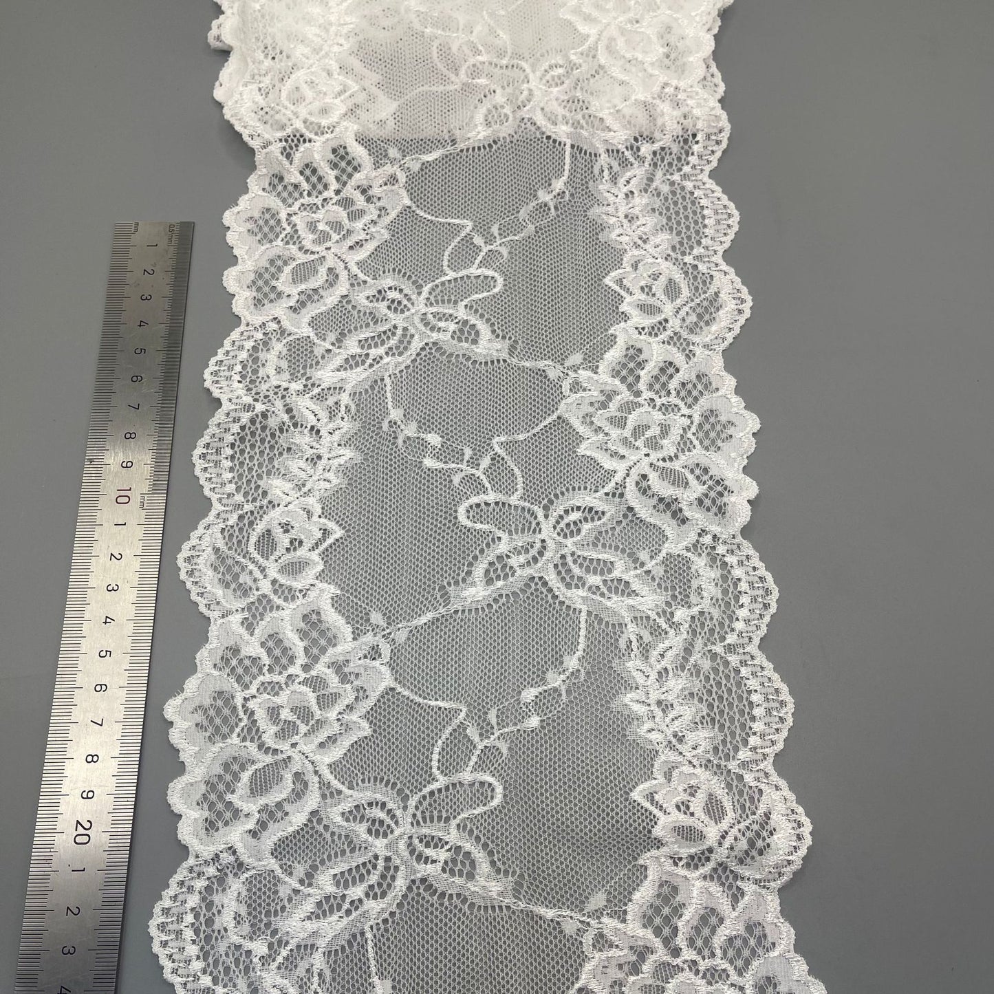 freedombeauty|18CM In Stock Elastic Lace Wide Trim DIY Wedding Dress, Car Figurine, Doll Lace