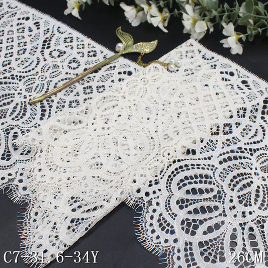 freedombeauty|Multicolor Single-Sided Wavy Chinese Style Non-Elastic Eyelash Lace Trim Performance Costume Curtain 26cm Lace Trim Accessories