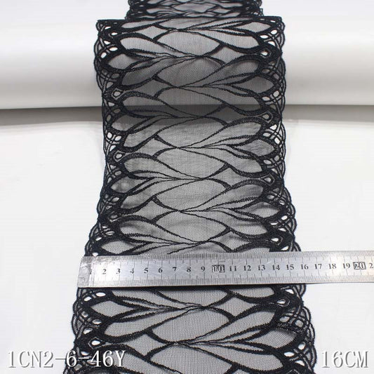 【1pack】-freedombeauty|Double-Sided Black Polyester Interwoven Striped Embroidery Trim Accessories Curtain Decoration Sofa Cushion Trim