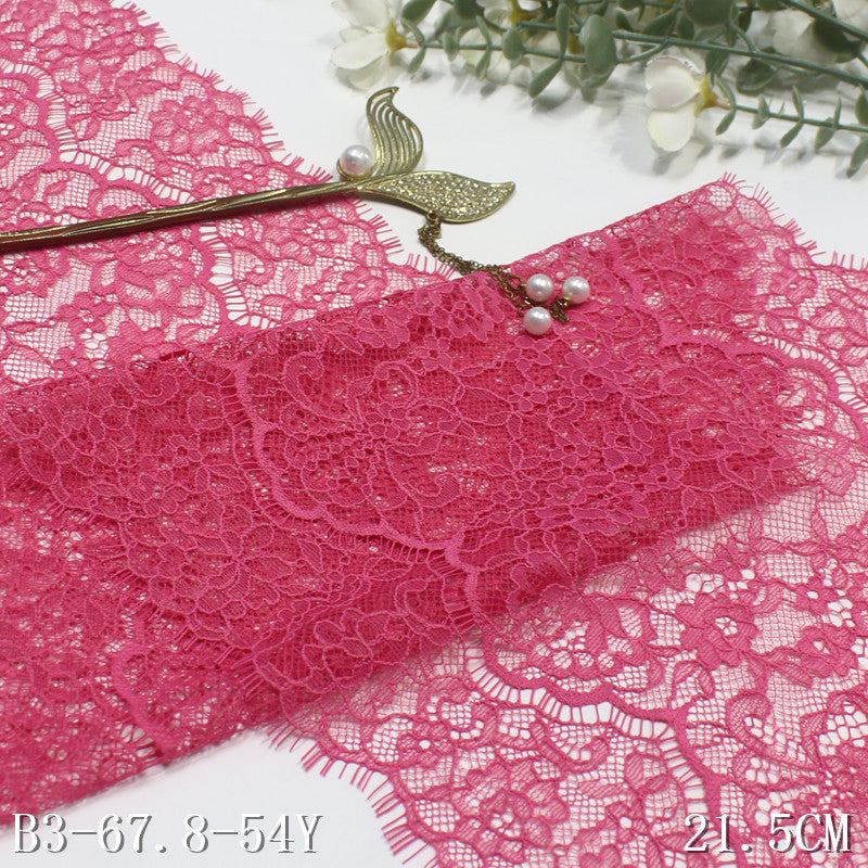 freedombeauty|Multicolor Double Wave Center Vintage Flower Non-Elastic Eyelash Lace Trim Clothing Home Textile Lace Trim Accessories DIY