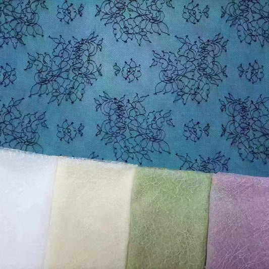 freedombeauty|Nylon L Small Flower Elastic Non-Elastic Lace Fabric Strapless Dress Clothing Lace Trim Fabric