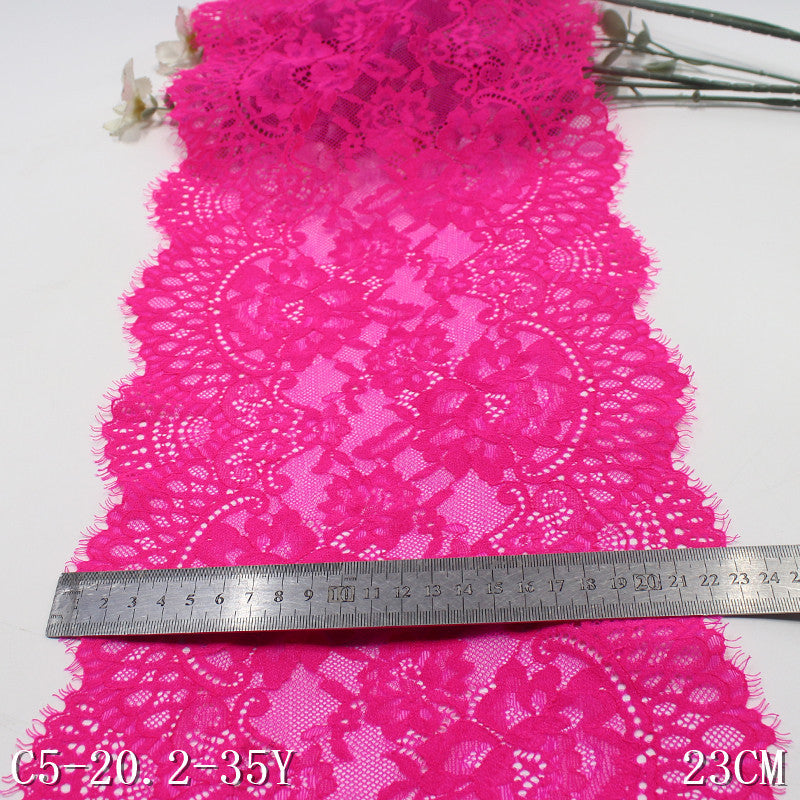 freedombeauty|Multicolor Retro Double Wave Flower Misaligned Elastic Eyelash Lace Trim Performance Costume Lingerie Lace Accessories