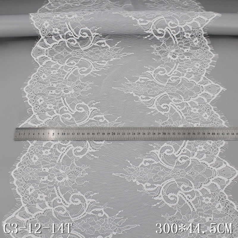 freedombeauty|Non-Elastic Lace Trim Double-Sided Asymmetrical Car Thread Lace White Tablecloth Cheongsam Accessories Eyelash Lace