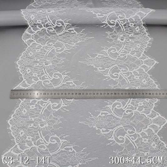 freedombeauty|Non-Elastic Lace Trim Double-Sided Asymmetrical Car Thread Lace White Tablecloth Cheongsam Accessories Eyelash Lace