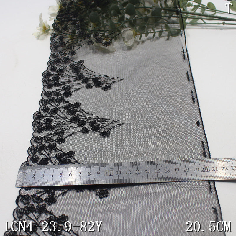 【1pack】-freedombeauty|Multicolor Mesh Ancient Style Small Flower Lightweight Embroidered Lace 20cm Traditional Hanfu Lace Trim DIY Accessories