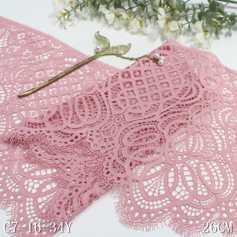 freedombeauty|Multicolor Single-Sided Wavy Chinese Style Non-Elastic Eyelash Lace Trim Performance Costume Curtain 26cm Lace Trim Accessories