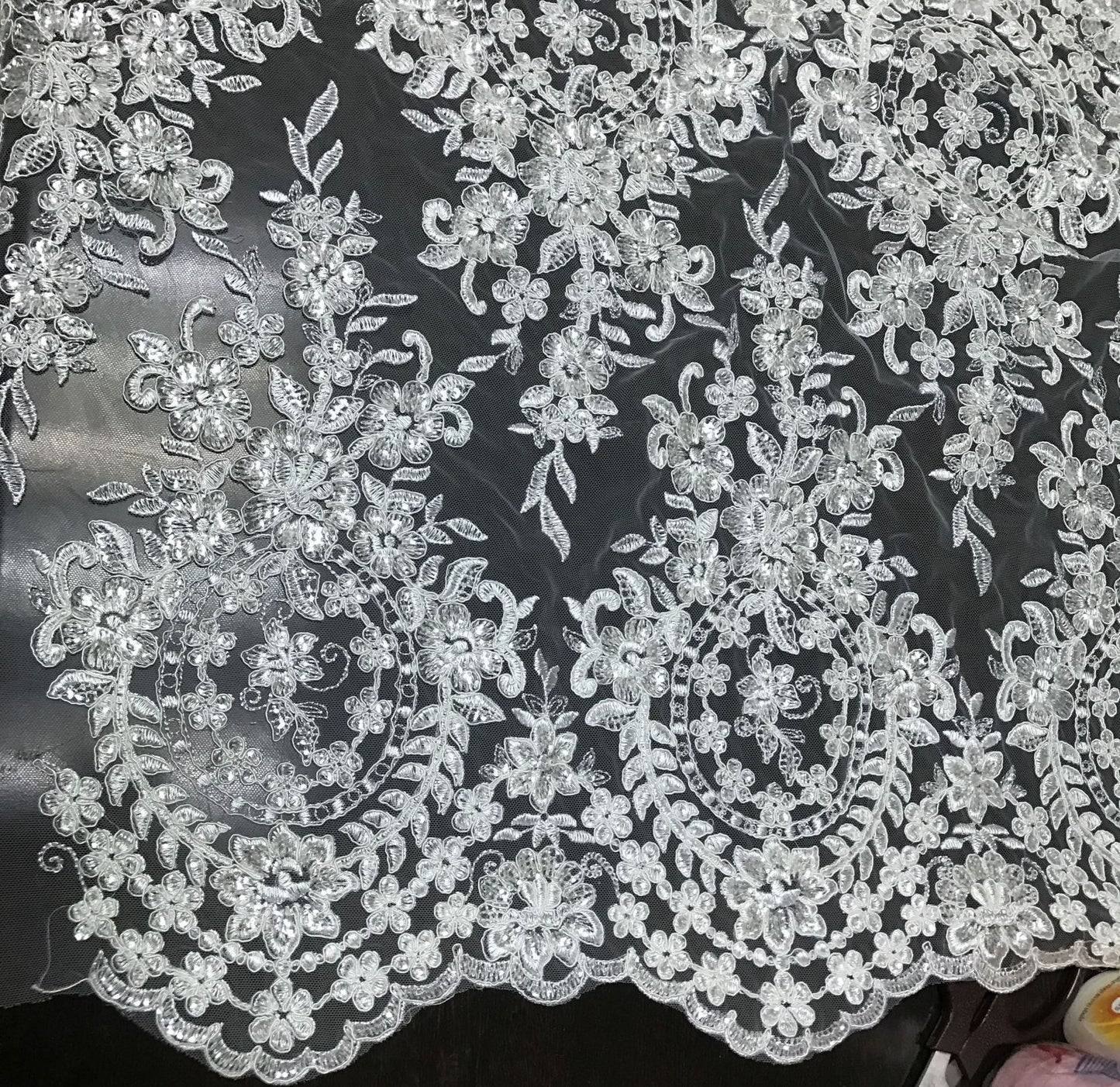 Freedombeauty | Computer Embroidery Lace Fabric Wedding Dress Material