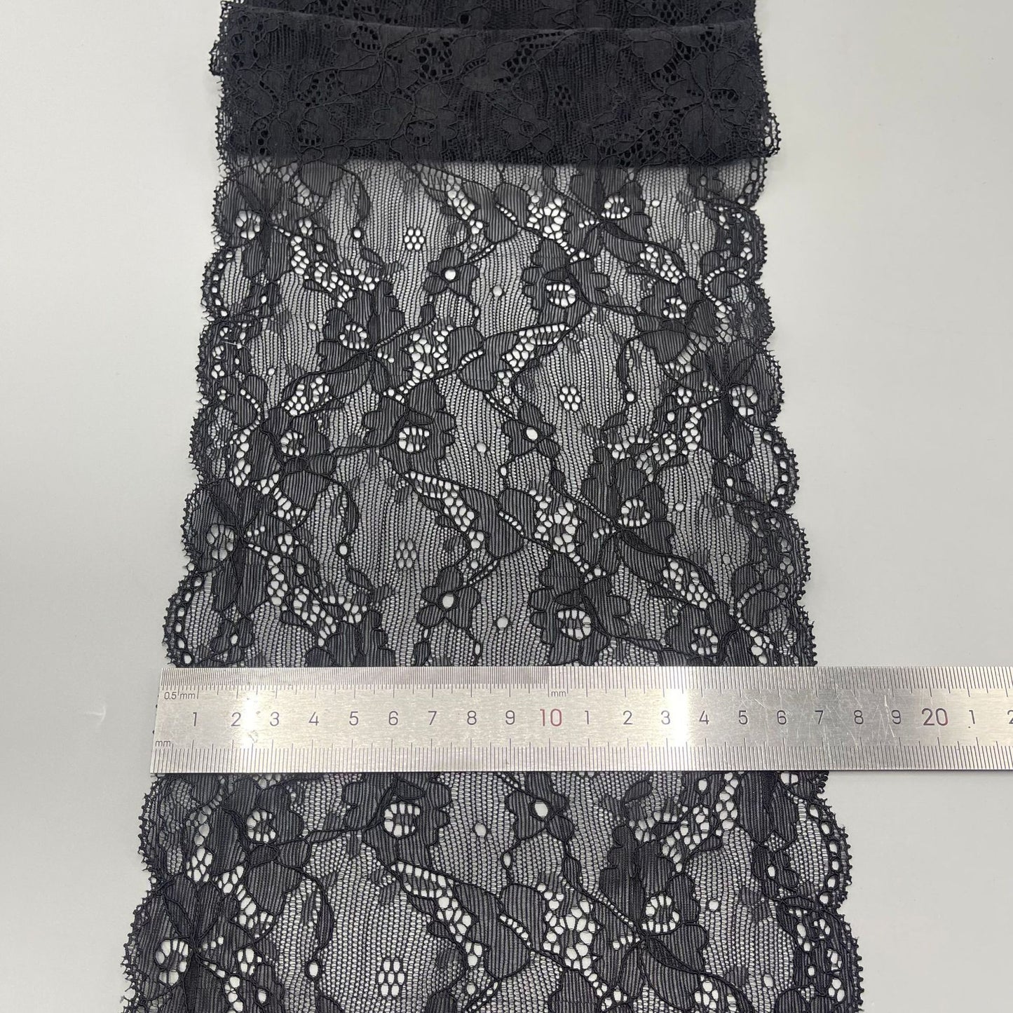 freedombeauty|17CM Black Lace Trim Fashionable High-Quality Large Lace Elastic Trim Clothing