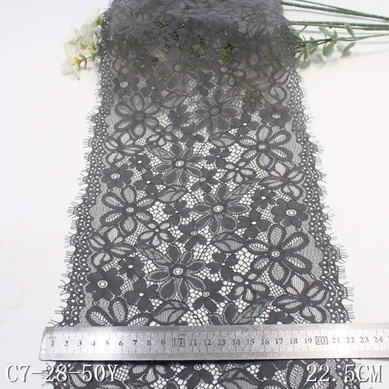 freedombeauty|Multicolor Double-Sided Full Elastic Fresh Style Eyelash Lace Trim for Clothing and Curtains 22cm Lace Trim Accessories