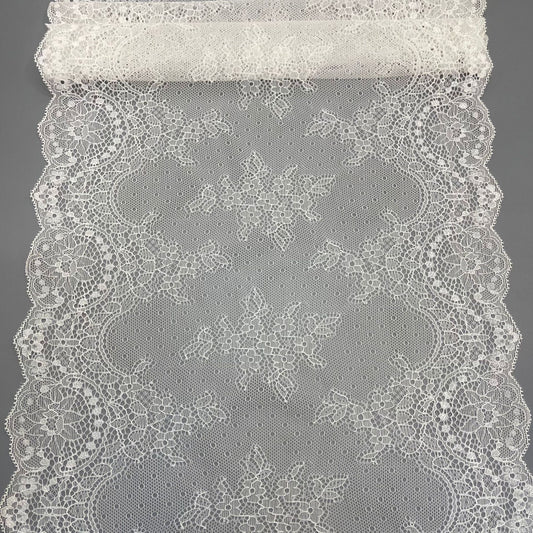 freedombeauty|30CM High Elastic Lace Trim for Wedding Dress Decoration In Stock