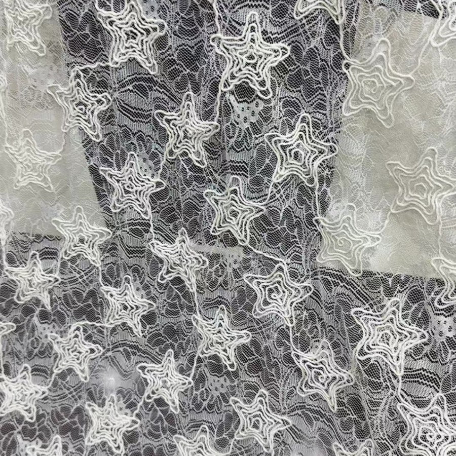 freedombeauty|Full Rope Embroidery Craft Sequin Flower Non-Stretch Chenille Lace Fabric for Women's Cheongsam Wedding Dress Loungewear Fabric
