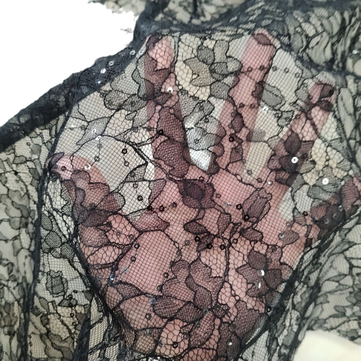 freedombeauty|Nylon Sequin Lace Fabric Full Pattern Lace Fabric Dress Fashion Gown Wedding Dress Children's Decorations