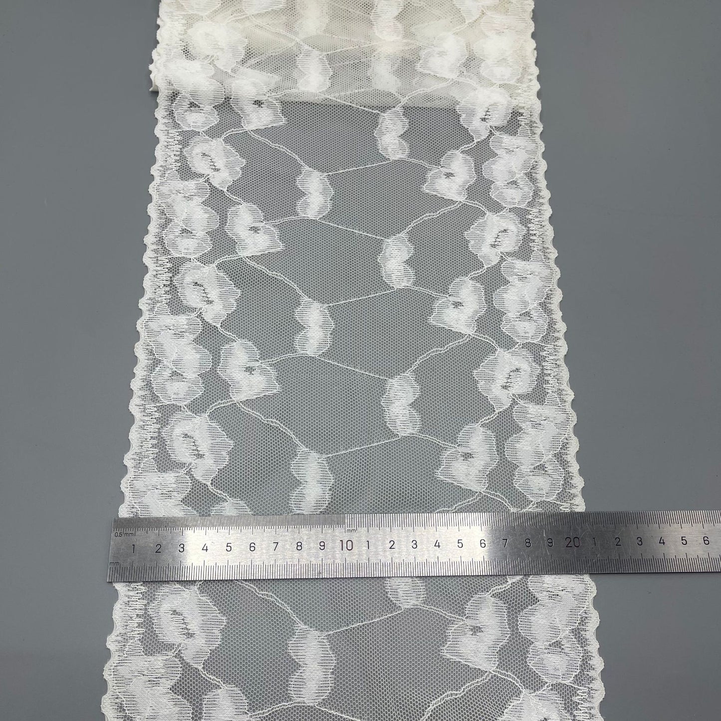 freedombeauty|20CM Lace Trim Large Edge Rose Shape Elastic Lace Dense Design