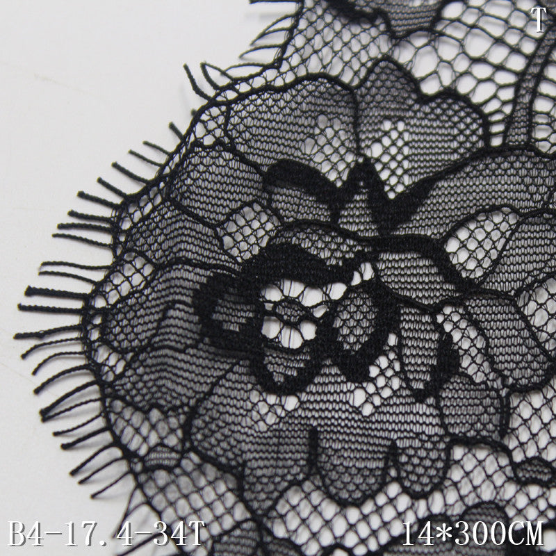 freedombeauty|Black and White Asymmetric Pattern Romantic Non-Elastic Eyelash Lace Lightweight Underwear Clothing Accessories Materials