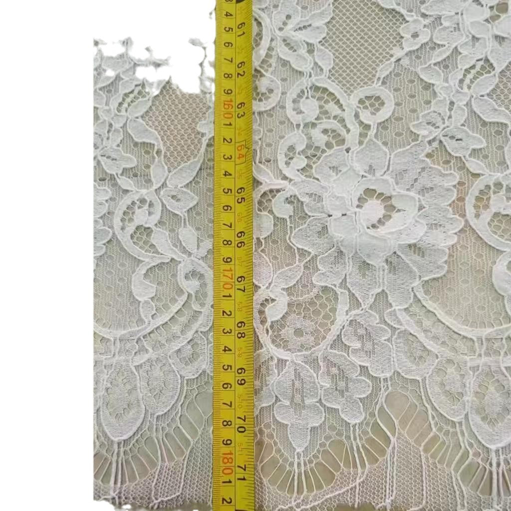 freedombeauty|Nylon Cotton Thread Large Floral High-end Lace Fabric Women's Clothing Dress Lace Accessories Full Width Wedding Dress