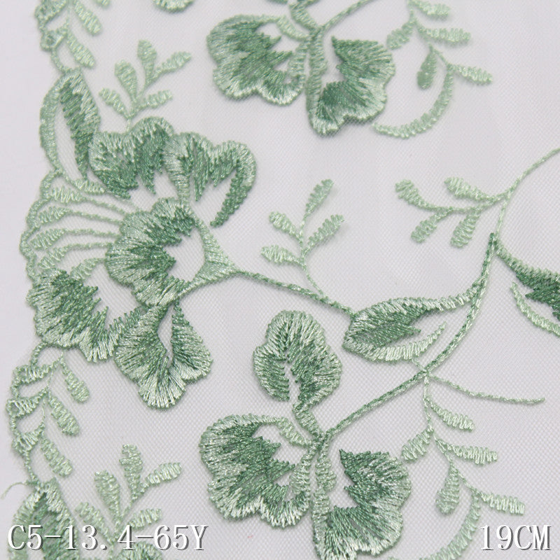 【1pack】-Freedombeauty | Unilateral Exquisite Vintage Flower Mesh Embroidery Lace 18cm Clothing Home Textile Lace Accessories DIY