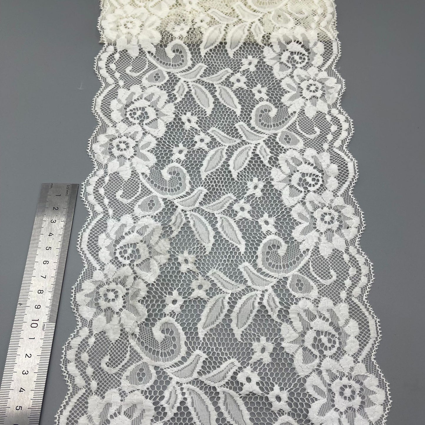 freedombeauty|20CM White Elastic Lace Trim Handmade Hollow Lace Wedding Dress Lingerie Decoration Accessories Lace
