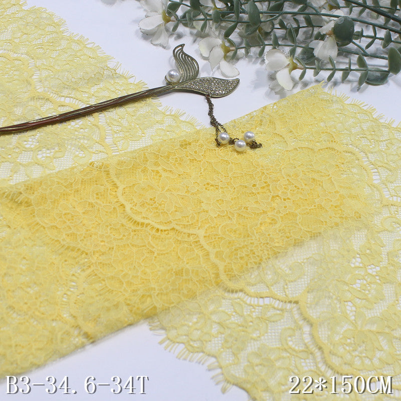 freedombeauty|Multicolor Double Wave Center Vintage Flower Non-Elastic Eyelash Lace Trim Clothing Home Textile Lace Trim Accessories DIY