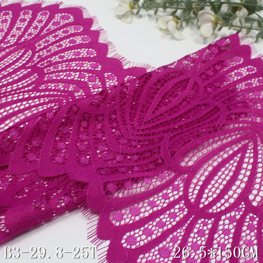 freedombeauty|Pink Double-Sided Folded Wave Classical Flower Stamen Non-Elastic Eyelash Clothing Home Textile Lace Trim Accessories
