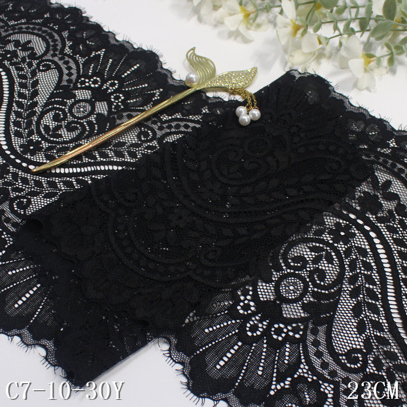 freedombeauty|Multicolor French Classical Floral Texture Elastic Eyelash 23cm Clothing Home Textile Lace Trim DIY