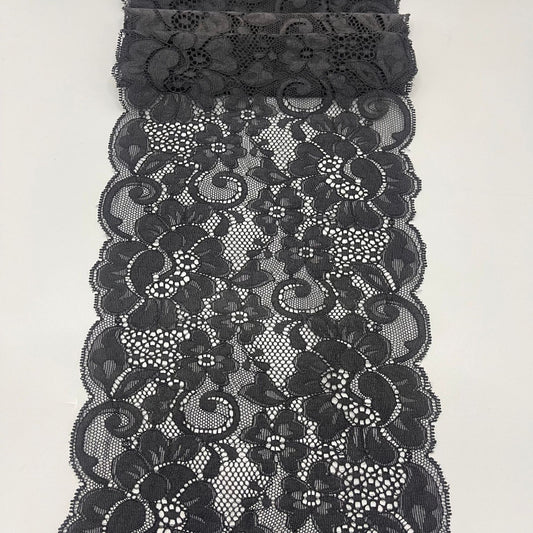 freedombeauty|18CM Elastic Lace Trim Nylon Lace Wedding Dress Decoration Fabric Accessories