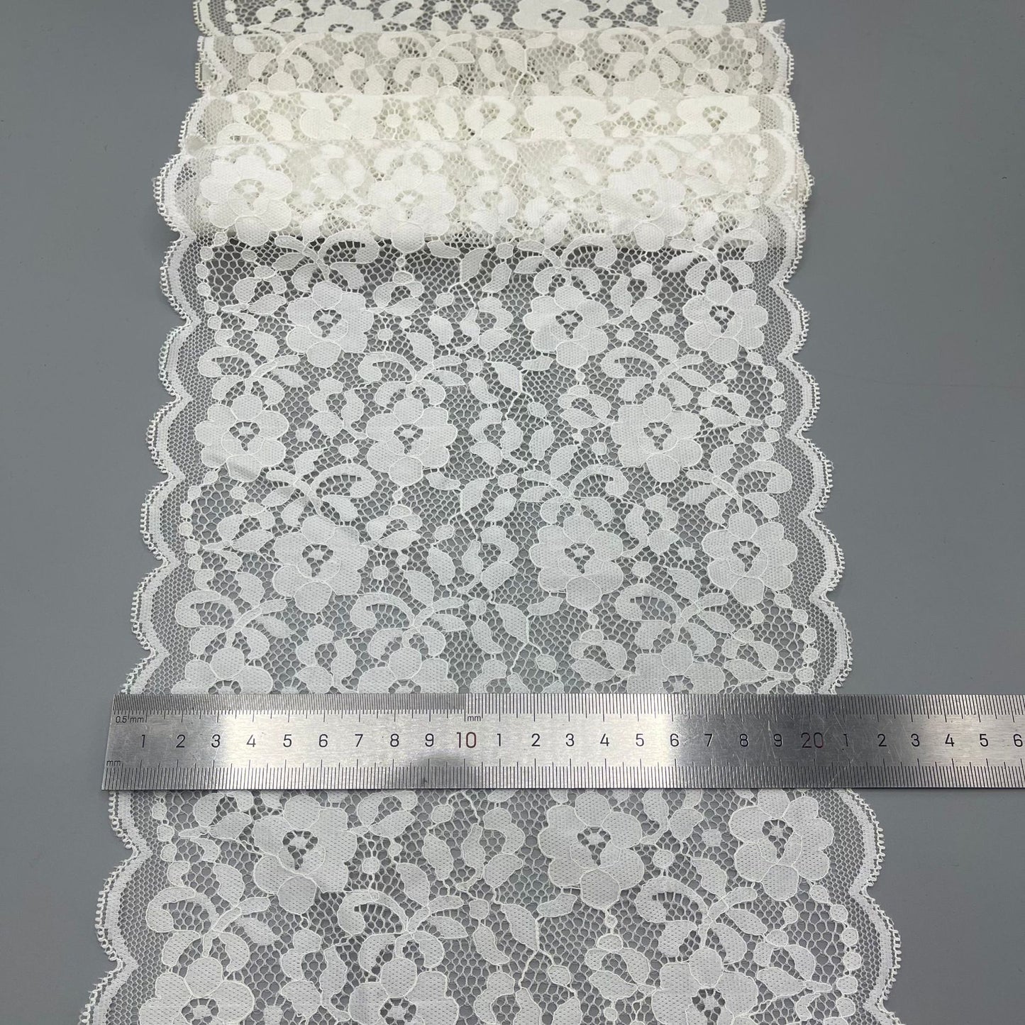 freedombeauty|20cm White Elastic Hollow Lace Trim for Underwear Wedding Dress Nylon Accessories Handmade Decoration