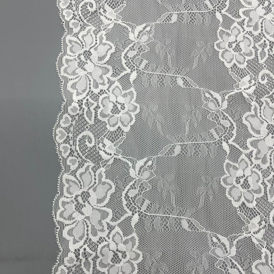 freedombeauty|21CM Lace Trim Elastic Lace Trim Rose Flower Shape Dense Pressed Yarn Accessories